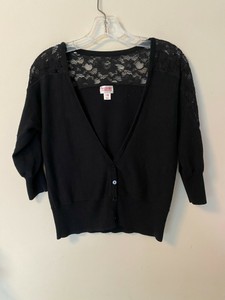 Regular Suéter para mujer de encaje negro con botones de tamaño medio  Mossimo Ceñido | eBay