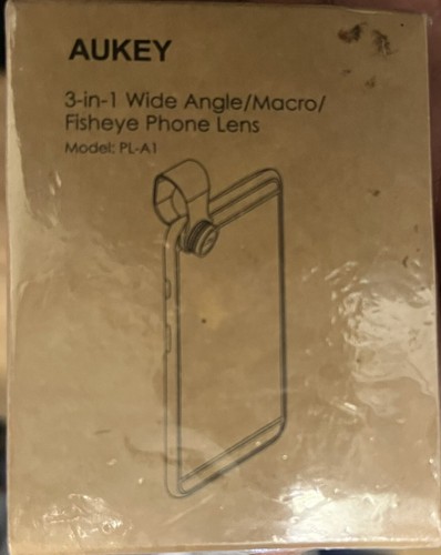 Aukey 3 -in 1 Clip On Cell Wide Angle Macro Fisheye Photo Lens Model PL-A1 New
