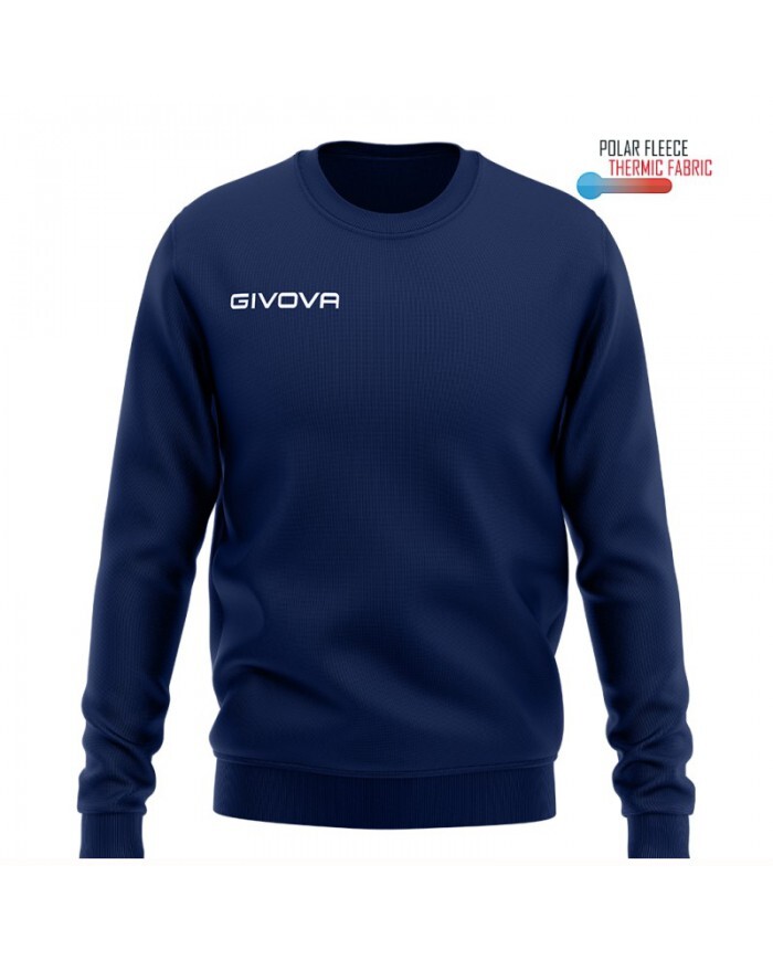Felpa Girocollo Givova MA019 Blu Polarfleece Unisex Pile MA0190004
