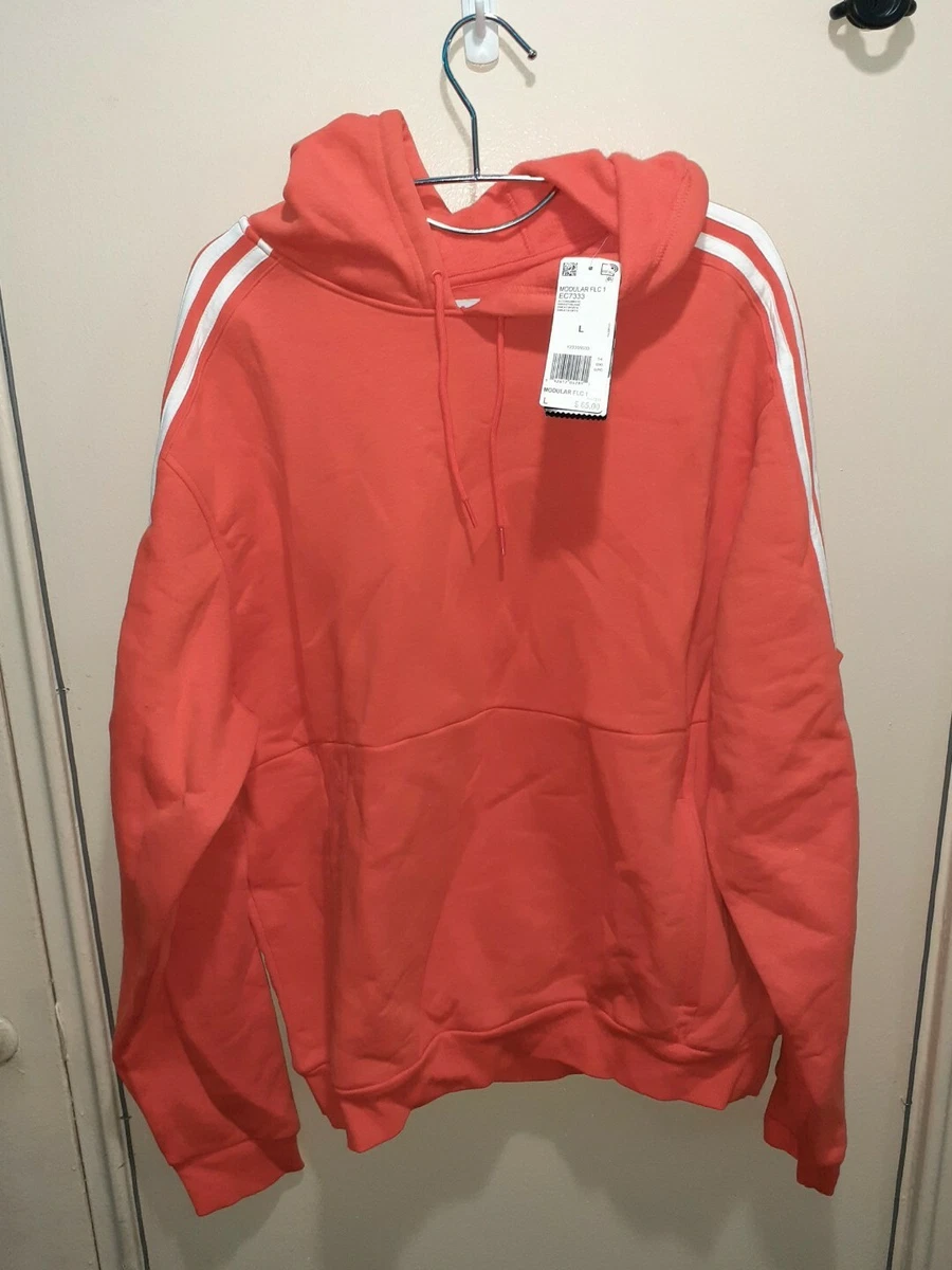 New Orange White 3 Stripes Adidas Originals Modular Sweatshirt Hoodie EC7333