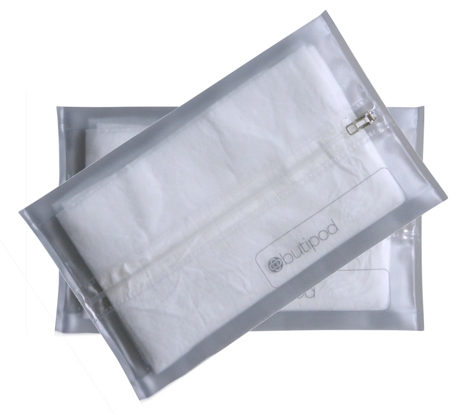 butipod zip flexible wipes case dispenser with center zipper (6-pack, clear)
