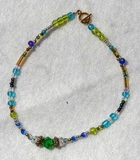  CRYSTAL, GLASS  SEED BEAD ANKLET  Multi-Color Handmade Anklet
