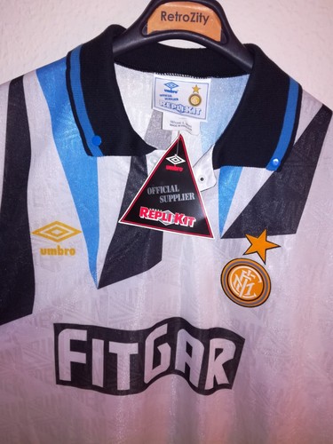 INTER MILAN 1991-1992 BNWT away Fitgar shirt camiseta maillot trikot maglia L - Picture 2 of 4