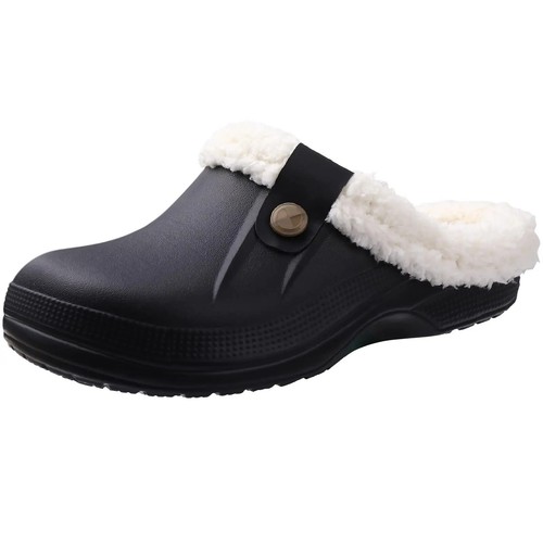 Winter Clog Slippers - Warm Fleece Lined Indoor/Outdoor Slip-On Shoes, Anti-Slip - Picture 14 of 35