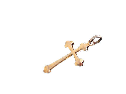 Kleiner alter Anhänger als Kreuz aus 835/000 vergoldet. 21 x B. 12 mm. 0,80 g. - Bild 3 von 3
