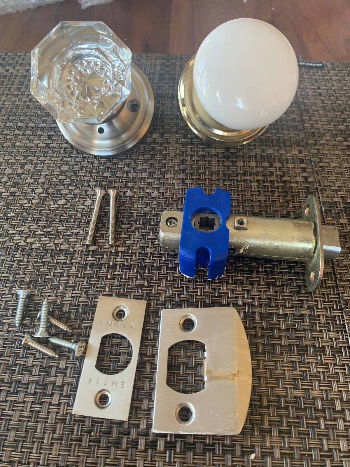 Emtek privacy door set - mixed materials-image