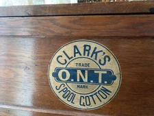 1800’s Oak Store Display Cabinet Clark’s Spool Thread 4 Drawer W/Slant Top Opens