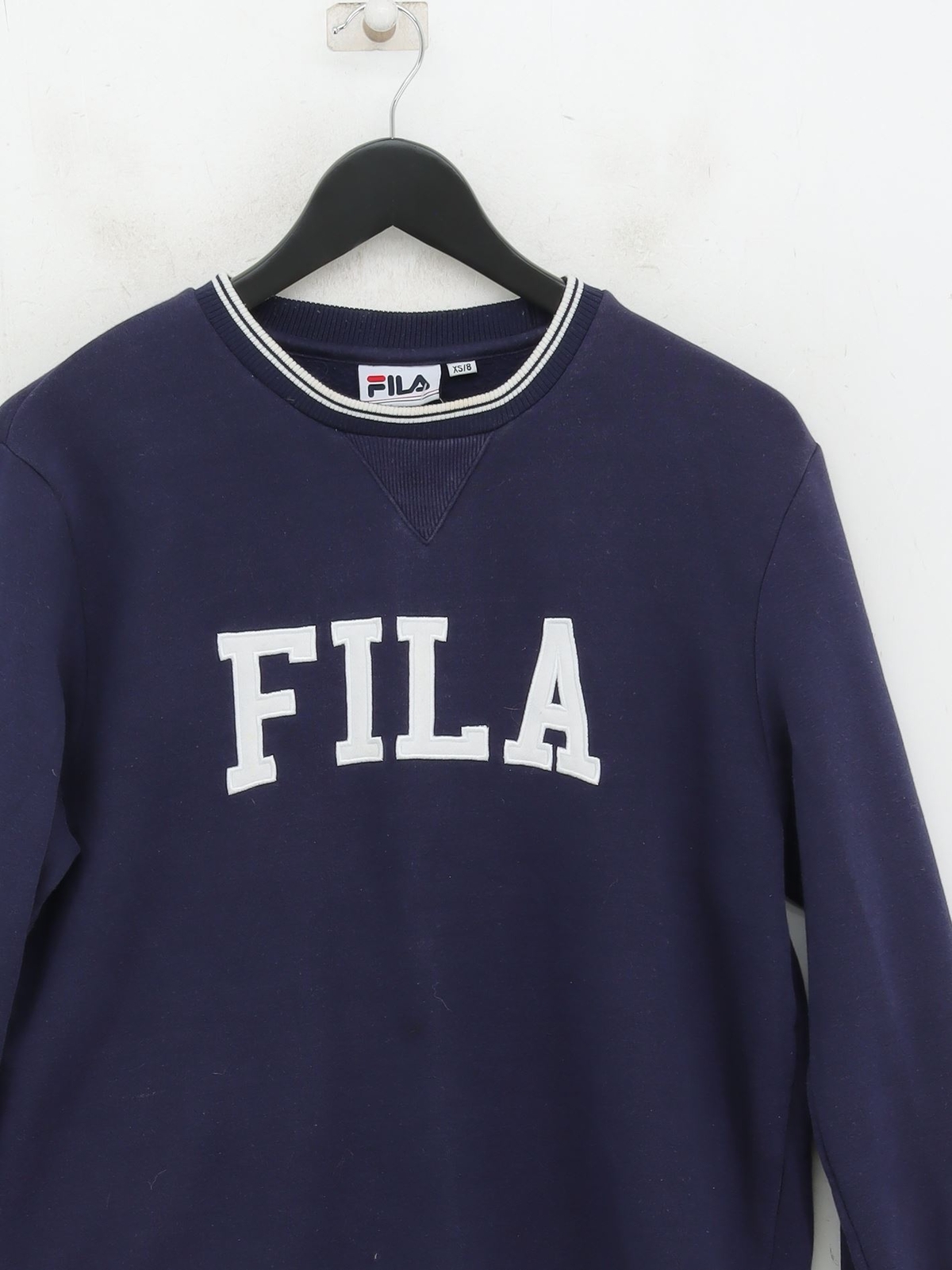 Fila Felpa Donna con Cappuccio XS Blu Grafica Cotone con Pullover Poliestere