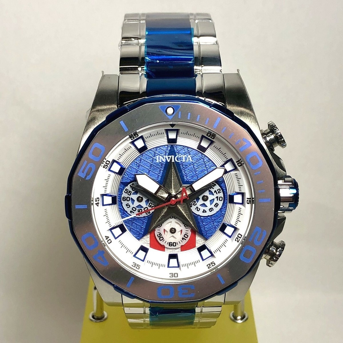 キャプテンアメリカ INVICTA 33394 MARVEL CAPT AMERICA *LE/4K* Men's 48mm Silver/Blue