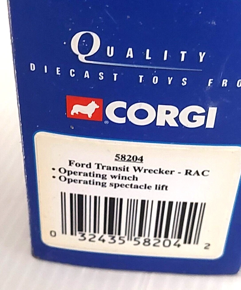 #58204 Corgi Ford Transit Wrecker -RAC 1/43 Diecast w/Operating Winch/Lift NEW - Image 2 of 3