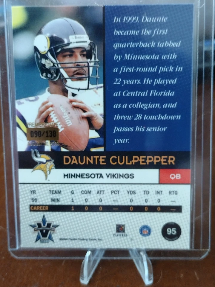 2000 Pacific Vanguard - Premiere Date #95 Daunte Culpepper /138 - Image 2 of 3