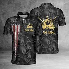 Personalized Team Billiards Pool 3D Polo Shirt Size S-5XL