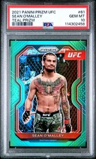 2021 Panini Prizm UFC Sean O'Malley #61 Teal Prizm /49 PSA 10