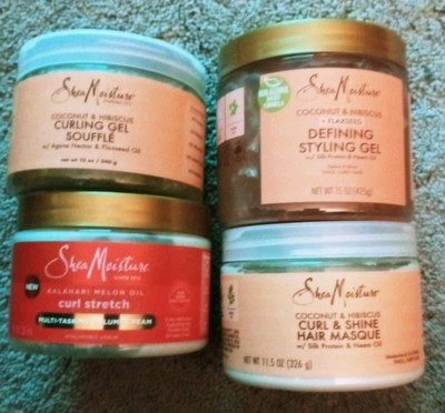 lot SHEA MOISTURE Curl & Shine Hair Masque, Curl Stretch, Souffle, & Styling Gel
