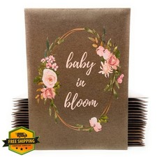 Baby Shower Favors Wildflower Seeds Pink Floral Brown Bulk 20 Pack