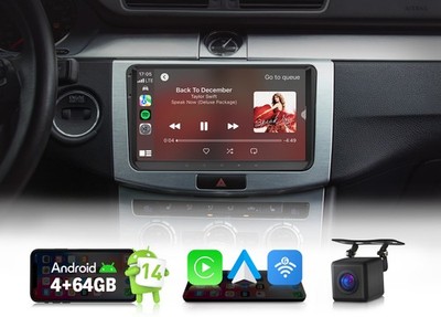 9'' Android Auto 14 4+64 für VW Skoda Seat Autoradio Radio CarPlay Navi Bluetooth