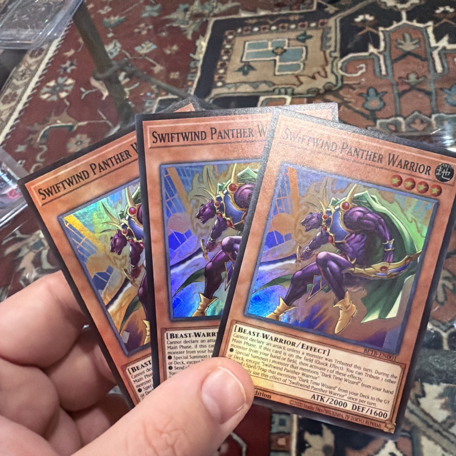 3x Yugioh Swiftwind Panther Warrior BETB-EN001 Super Rare 1st Edition NM