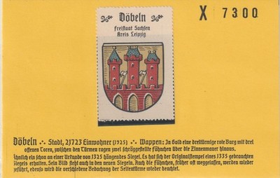 Reklamemarke Wappen von Döbeln / Sachsen (K2269)