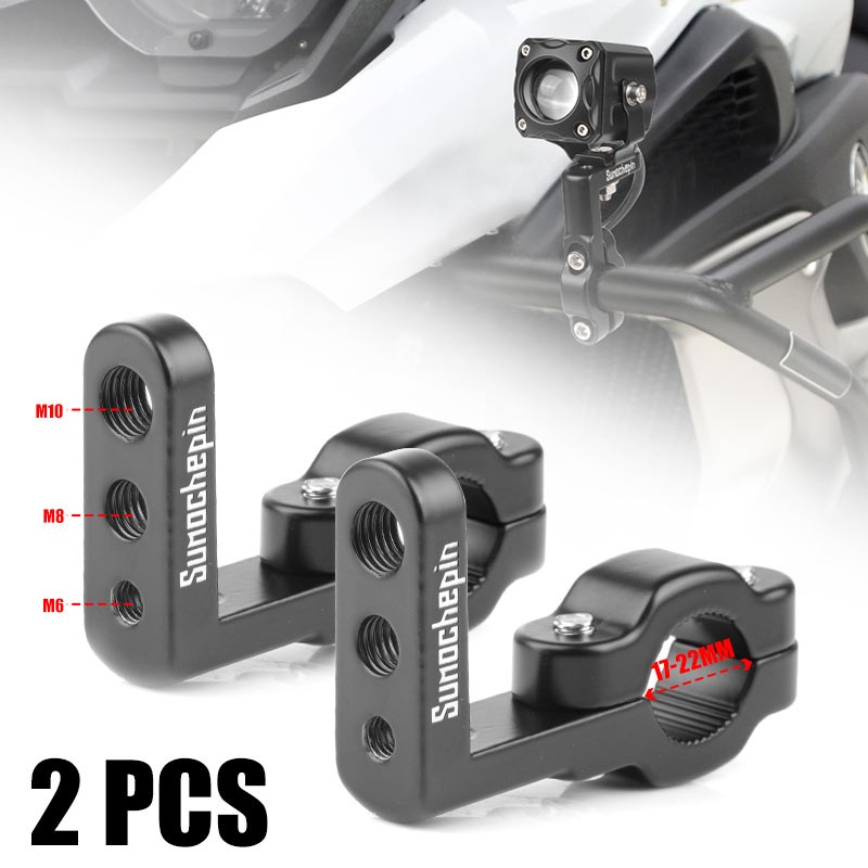 Motorcycle Fork Mount Clamp Bracket Spot Fog Light Holder For 7/8'' Handlebar