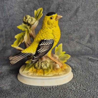 Vintage Ceramic Yellow Bird Figurine, Canary Figurine, Bird Decor, 