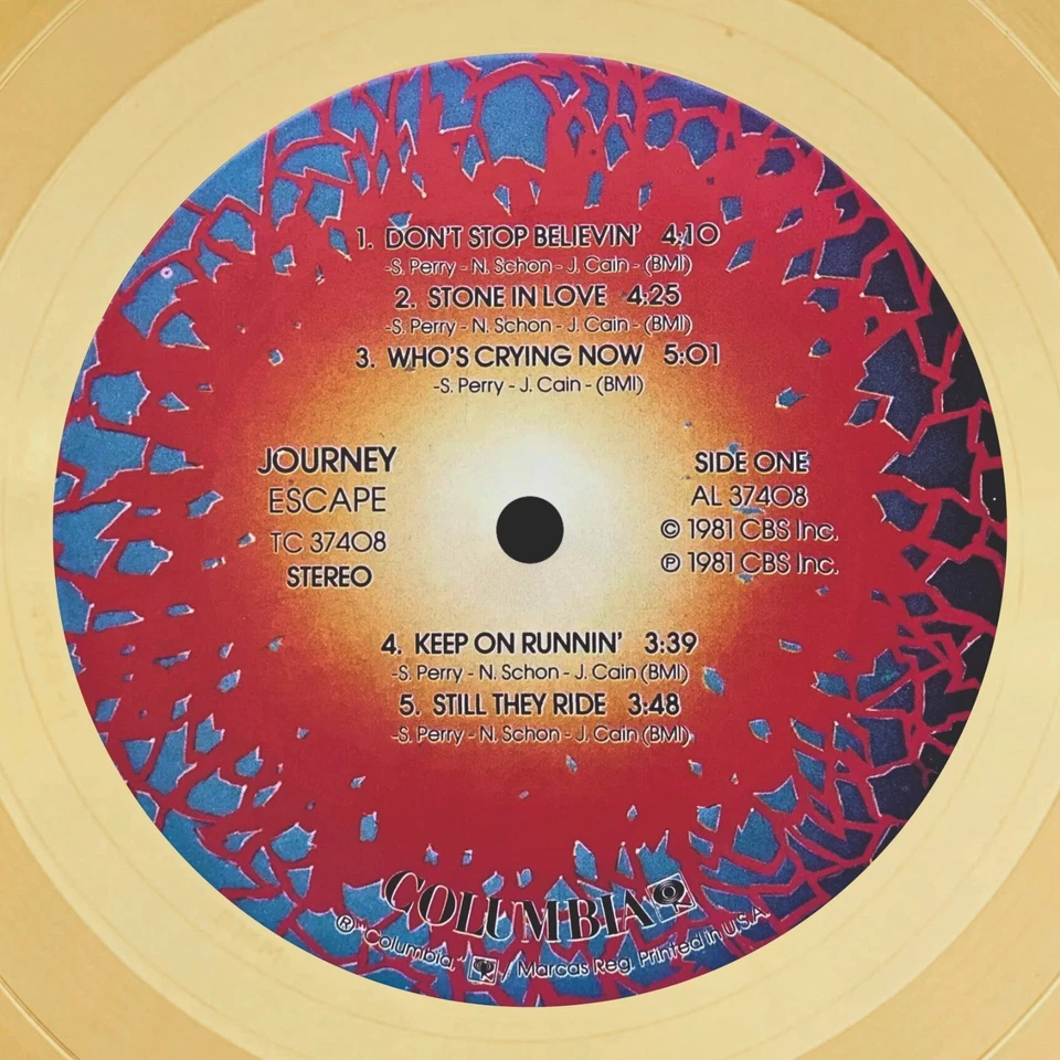 Journey – Escape / LP Gold 12 inches / Souvenir in black frame/For fans of rock - Image 2 of 4