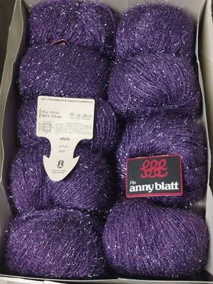 450g / 9x Muguet Anny Blatt Wolle iris/lila Fb. 268 Effektgarn selten 50g