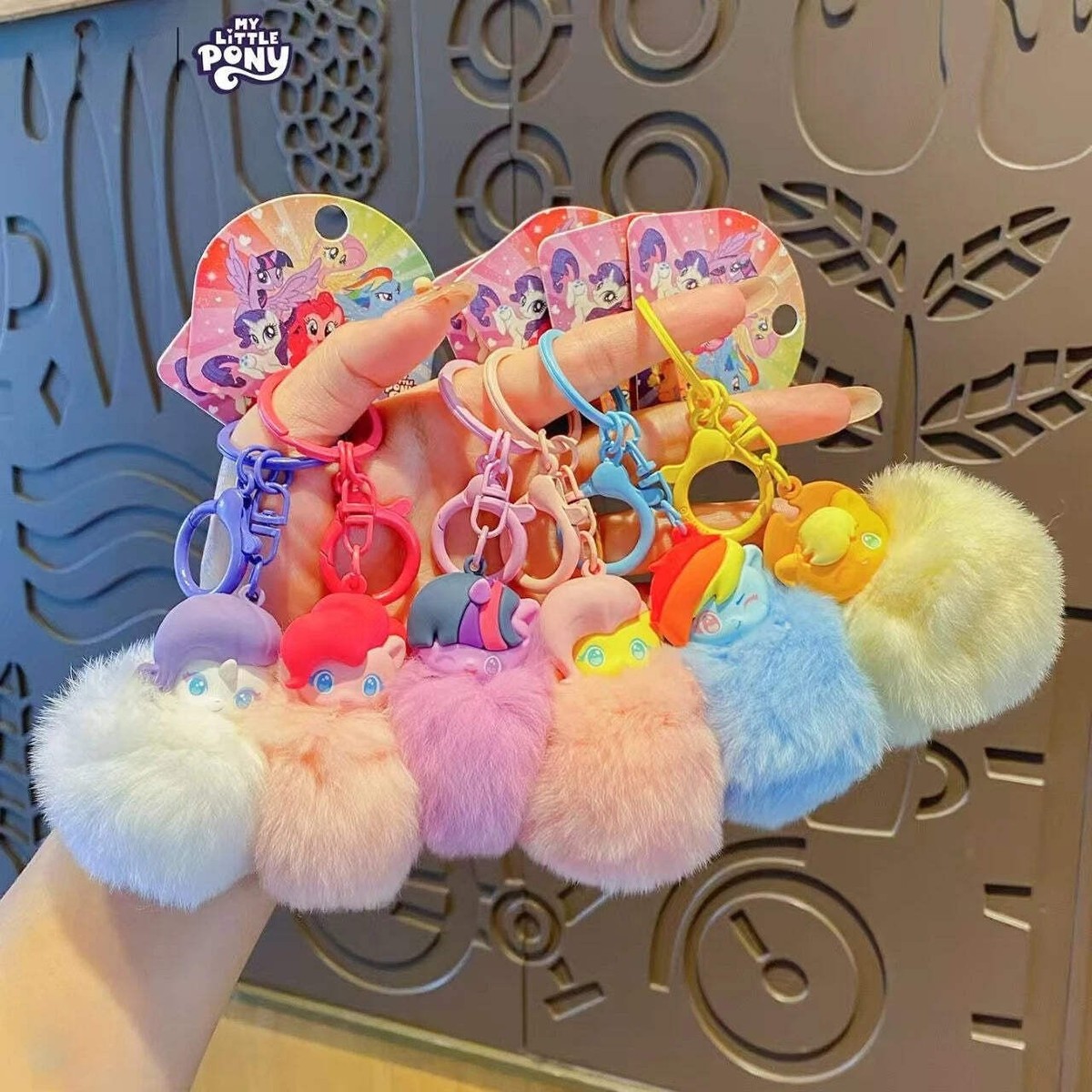 My Little Pony キーチェーン　ベイビーシュガーベリー Genuine My Little Pony Plush Ball Vinyl Face Keychain Mane 6