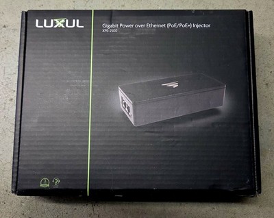 LUXUL. POE+ Gigabit Power Over Ethernet Injector-XPE-2500 (New In Box)