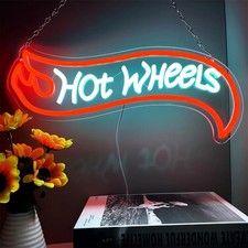 Hot Wheels Neon Sign LED Wall Light Music Festival Bar Bedroom Decor