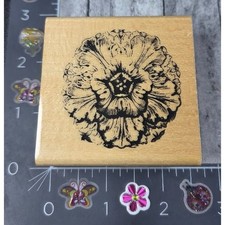 Anita's Garden Flower Detailed Rubber Stamp Wood F29