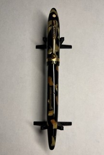 Sheaffer Balance Lifetime Fountain Pen Black Cream Pearl Gold Trim Vintage