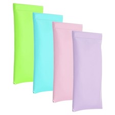 Squeeze Top Sunglass Pouch, 4Pcs Soft Eyeglass Pouch, Pastel Mix
