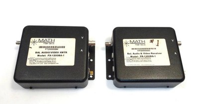 Math Fiber Optics FR-1200BA-1 Transmitter & Receiver Video/Audio FX-1200BA-1