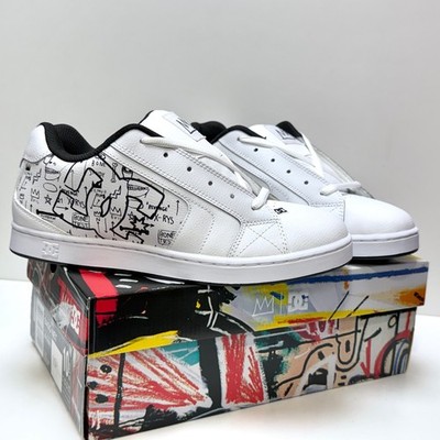 DC SHOES X JEAN MICHEL BASQUIAT NET WHITE & BLACK PRINT SNEAKER (UK 9 EUR 43)