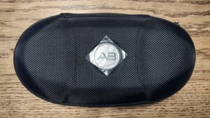 NEW AB Brand Black Hard Eyeglass Case Zippered, Protective, Mesh Interior Pocket
