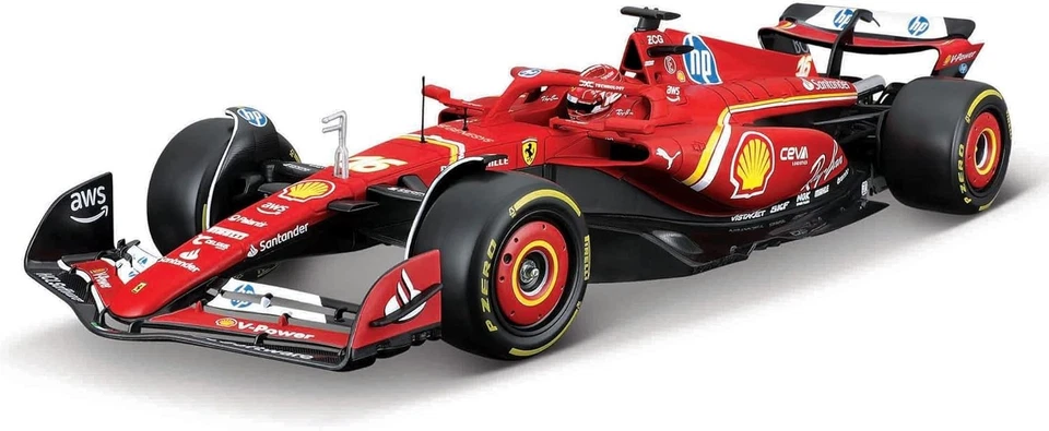 Bburago - Ferrari F1 Sf-24 - N.16 Charles Leclerc with helmet - Model kit 1:24 - Immagine 2 di 4