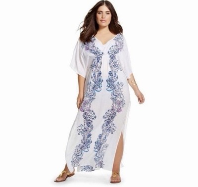 Lilly Pulitzer for Target Kaftan Cover Up/Dress Wavepool Print  Size XL