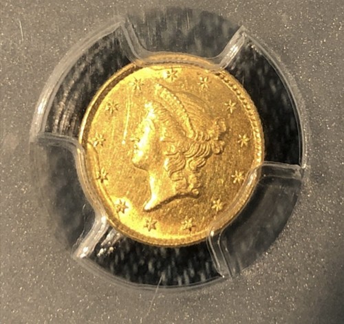 1849 C G$1 PCGS MS62 CLOSED WREATH Rare High Grade Pop 7/9 - Picture 2 of 4