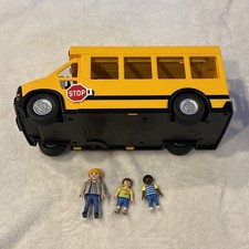 PLAYMOBIL 5940 School Bus w/ Working Lights, Driver, 2 Students,  Accessories