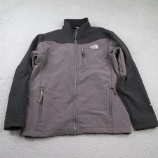 The North Face Apex Jacket Boys Large Gray Softshell Windbreaker Fleece Lined