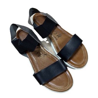 Blowfish Malibu Sandals Womens 8 Boss Casual Elastic Strap Slingback Black