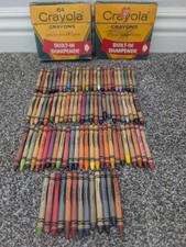 Lot of 2 Vintage Crayola Crayons 64 Built In Sharpener Retired Colors