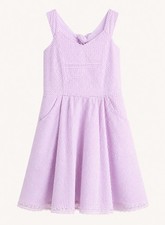 Rare Editions Seersucker Striped Sleeveless Dress Pink White Girl's Size 10 NWT