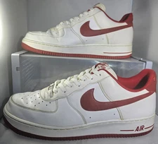 Nike Men's Air Force 1 Low White/Gym Red Sneakers Size 13 
