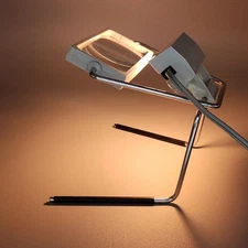 Bausch & Lomb Desk Top Magnifier w/ Light ~ Magnifying Glass Vintage TESTED