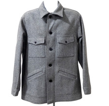 Vintage Pendleton Wool Cruiser Coat Mens Large Solid Grey 70s Ranch Jacket USA