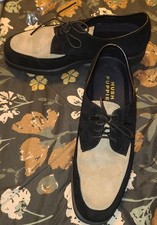 Black Cream Suede Shoes, Vintage Hush Puppies Oxfords, Women s Size 7