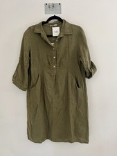 Elena Baldi Womens Relaxed Lagen Quiet Luxury Olive Green 100% Linen NTW Size M