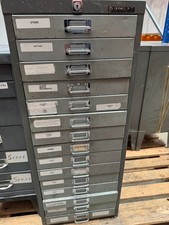 Bisley Steel Filling Cabinet with 15 Drawers - Grey