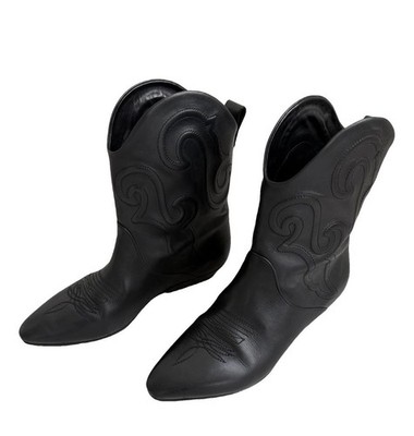Saint Laurent Leder Westernstiefel Schwarz GR 37.5
